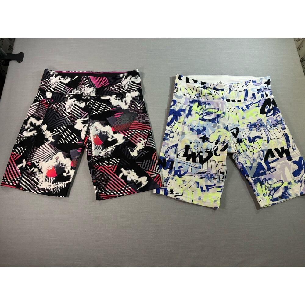 Calvin Klein Performance Athletic Shorts Bundle XL 2 Pack Abstract Print Gym